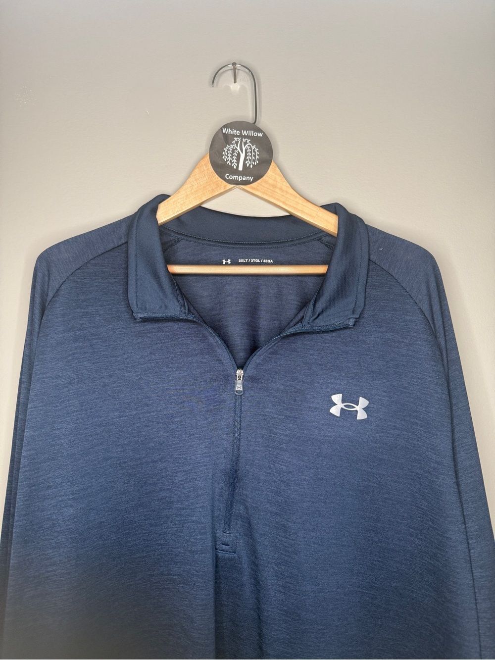 Under Armour Men’s Navy Quarter-Zip Performance Long Sleeve Shirt - Picture 6 of 14